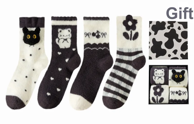 Caramella Mid-Calf Socks Women's Box 4-Pack-4
