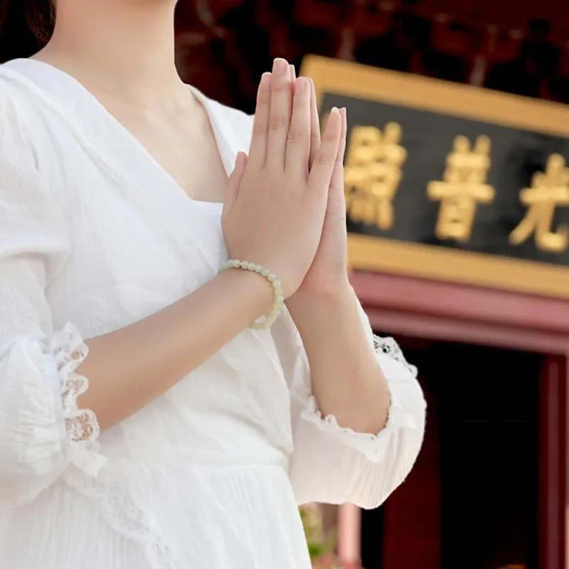 Olampe Hetian Jade Bracelets White Jade/Pale Greenish White Jade Women's-5