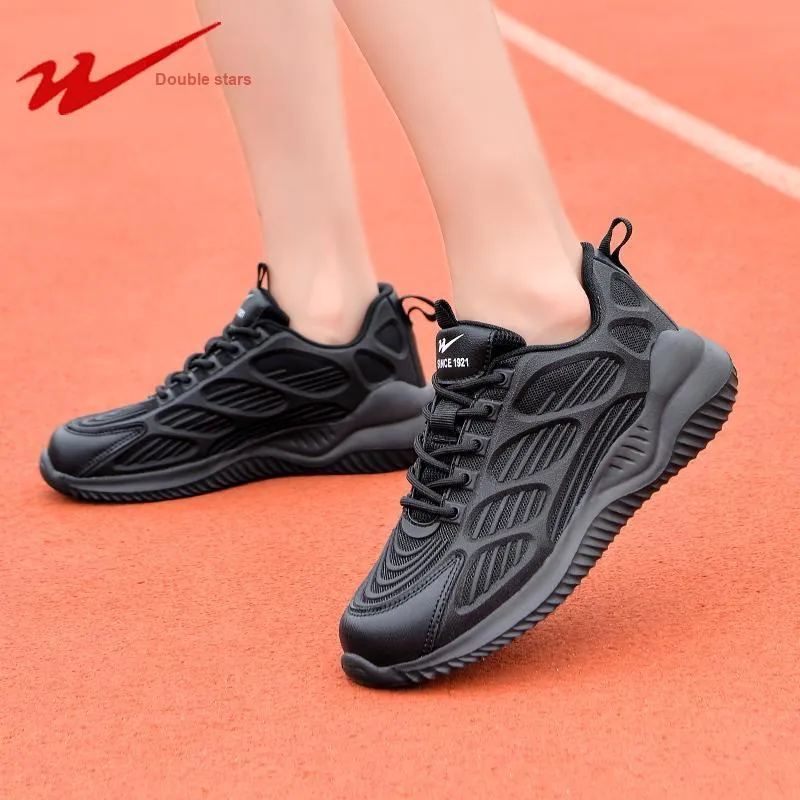 Binary Cushioning Rebound Lightweight Breathable Slip Resistant Low Top Casual Shoes Unisex All Black-7