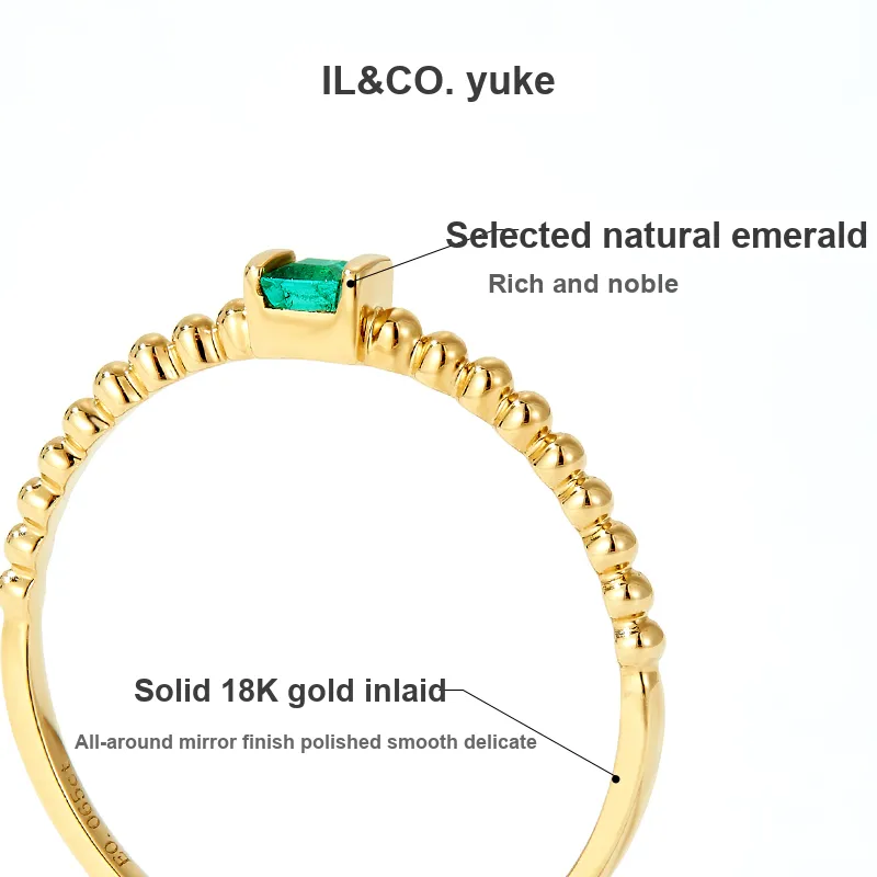 IL&CO. Natural Emeralds Rings Women's-2