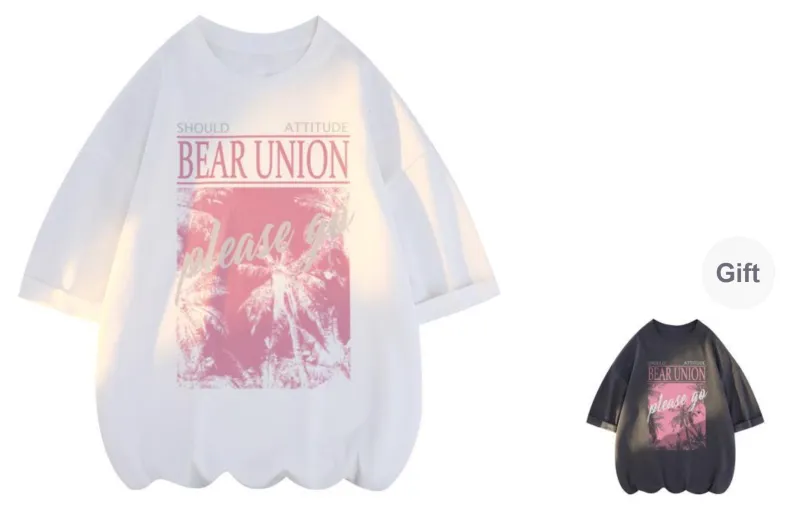 BEAR UNION Drop Shoulder Sleeve T Shirt Unisex-18
