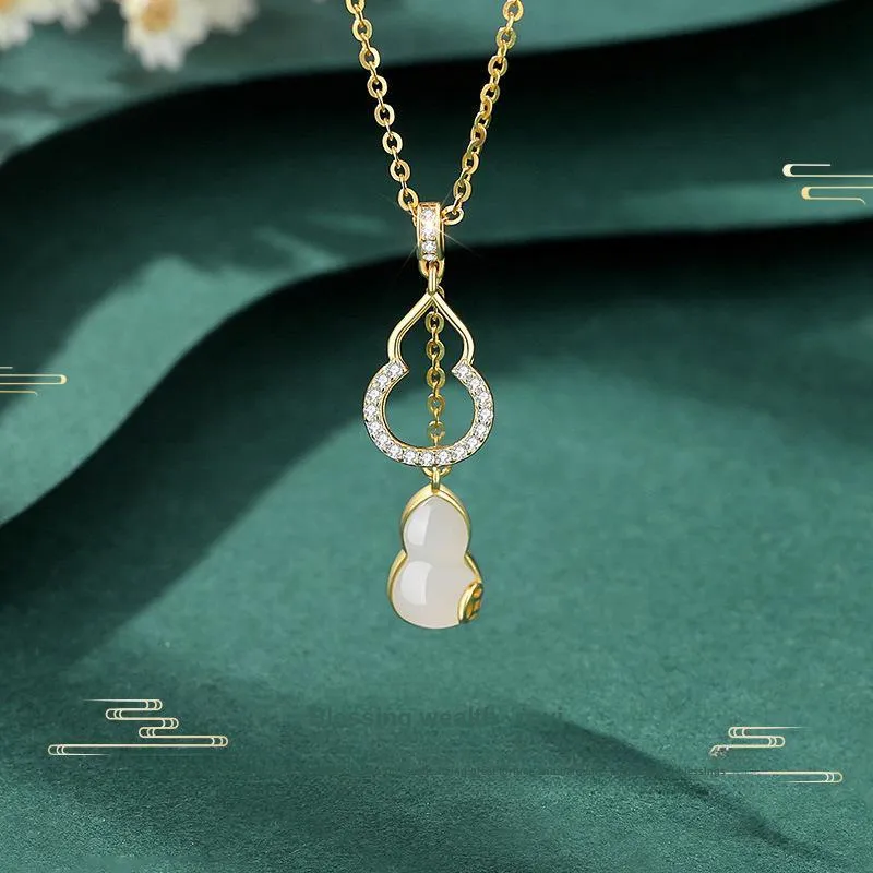 Andaozi Hetian Jade Necklaces Pale Greenish White Jade Women's-1