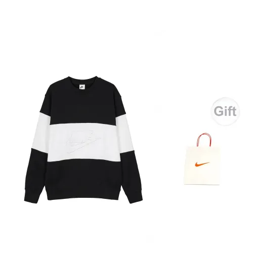 Nike Sweatshirts Men Black/White Sweatshirts+Gift Bag