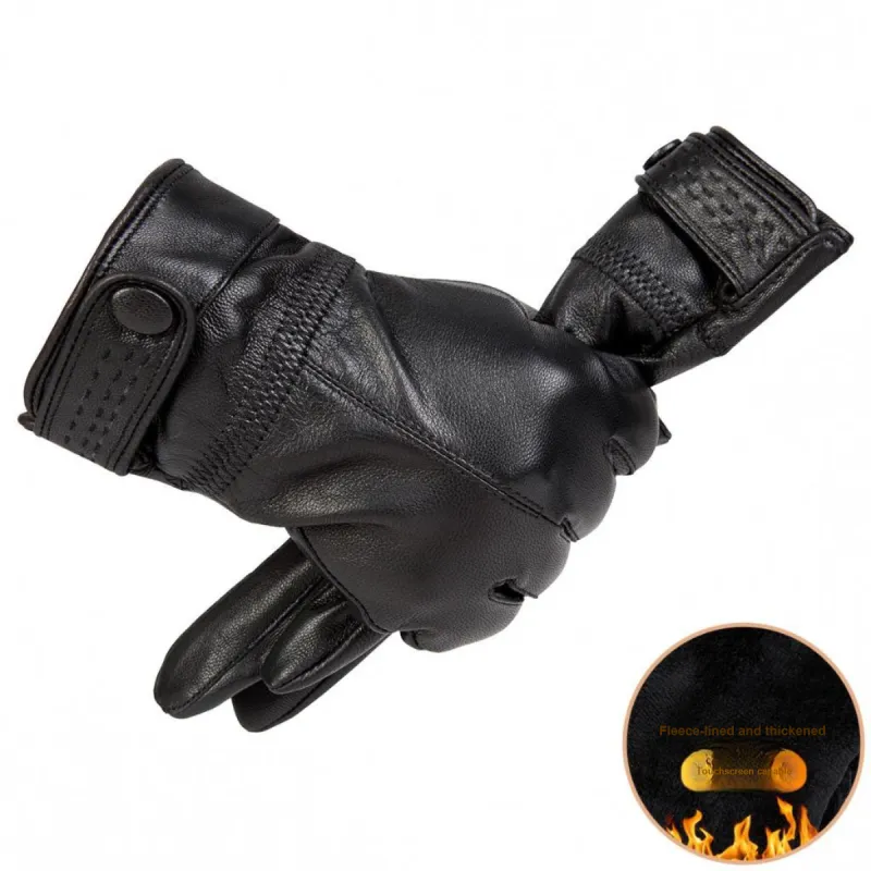 Shanghai Story Sheepskin Knit Gloves Men's Black Gift Box Set-52