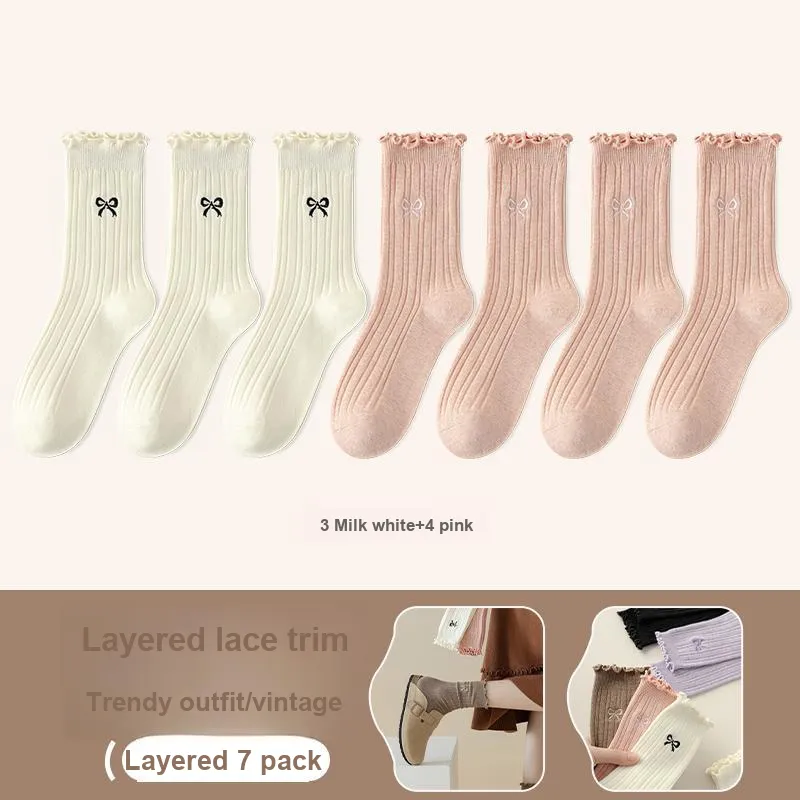 Lan Miao Mid-Calf Socks Women's 7 Pack-16
