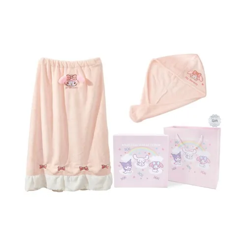 Sanrio Bath Robes Women's Pink My Melody Bath Robe+Towel Hat