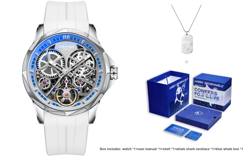 FAIRWHALE Pioneer Collection Watch Automatic Mechanical Movement Silicone Strap Watch Men's Watches Cut Out Dial-9