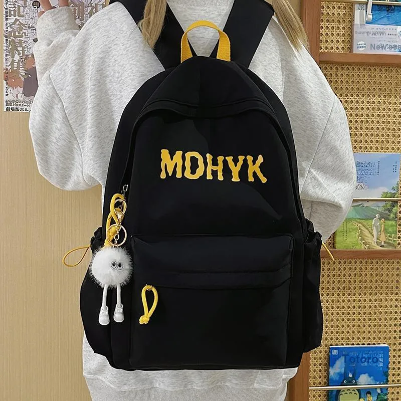 WICKBUEN Nylon Backpack Unisex White/Black/Purple/Yellow-10