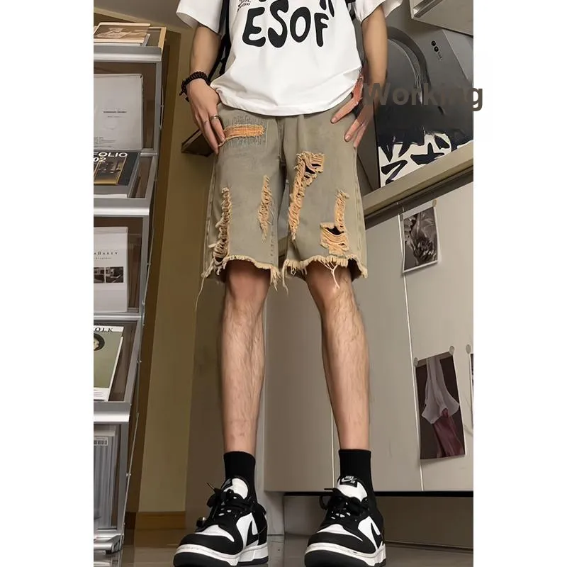 JIMI&JONS Denim Shorts Unisex Yellow Mud-2