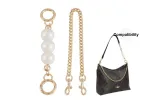 (Pure Gold) Pearl 15cm + Dog Clasp Decorative Chain 45cm