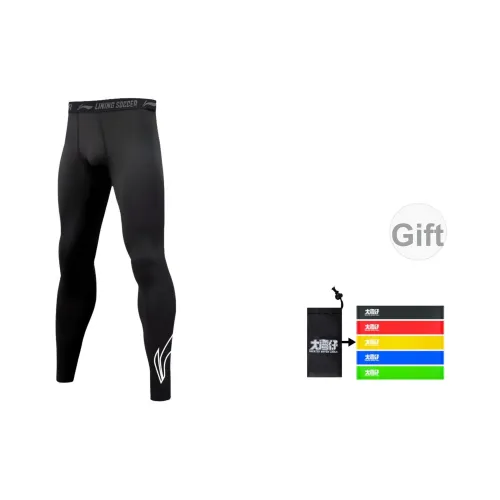 Подкладка LARGE LOGO Черный флис с подкладкой [Включает 5 резиновых лент] Спортивные брюки для мужчин