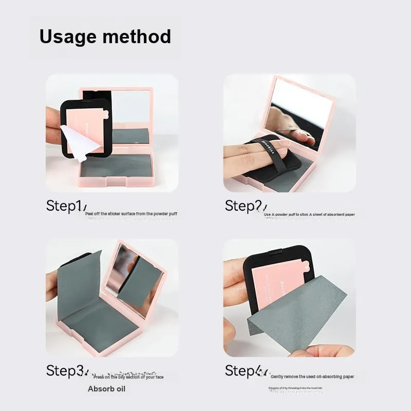 Mooekiss Eyeglass Case Powder Bamboo Charcoal Oil Absorbent Paper Oil Control Facial Tissue For Women's, 100 Pcs-3