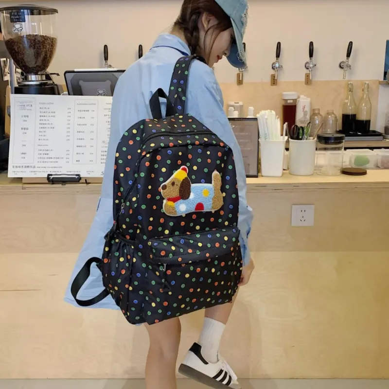 WICKBUEN Nylon Fabric Backpack Women's White/Black-8