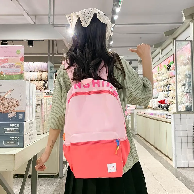 BAODIDAISHU Nylon Backpack Regular Women's Blue/Pink/Yellow/Red-6