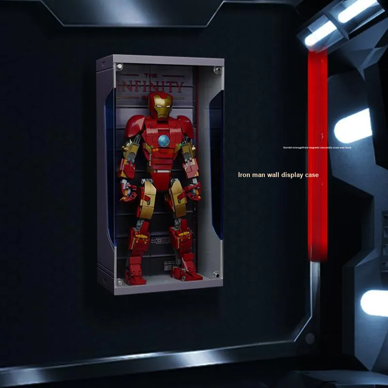 LIGHT YOUR BRICKS LeYiYi Compatibility Building Block 76206 Iron Man Doll Storage Box Model Accessories-3