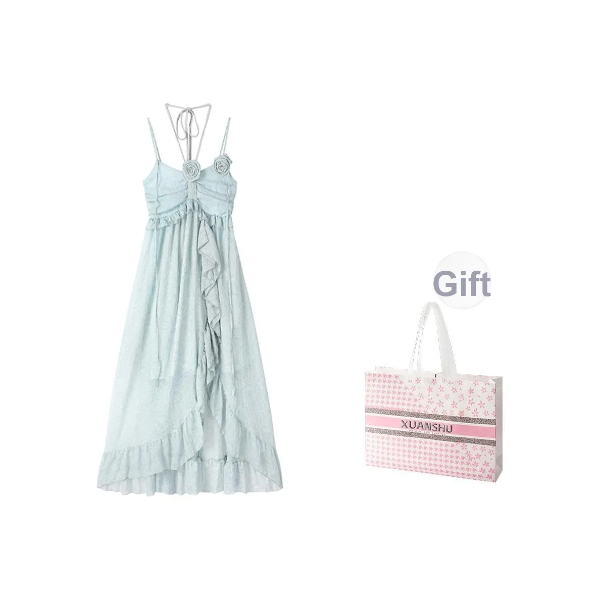 XUANSHU Светло-синий Женские Слиплатья