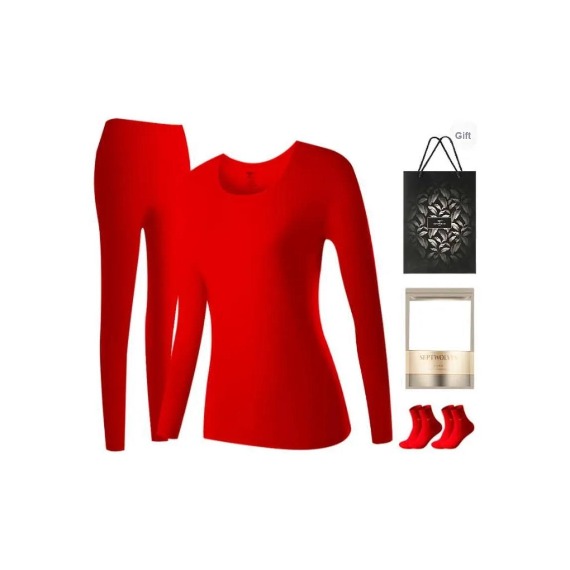 SEPTWOLVES Thermal Set Women's Gift Box Set+Shopping Bag