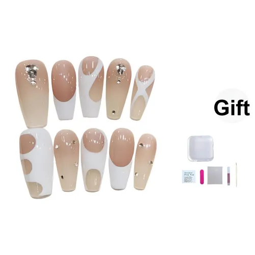 A Few More Cute Ручной Рисунок Французский Градиентный Фальшивая Погоня Трапециоид Белый Телесный Сияние