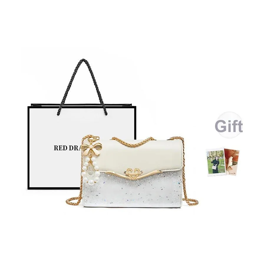 RED DRAGONFLY Сумка через плечо из коровьей кожи женская цвет экрю