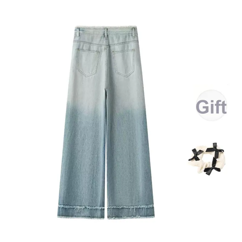CPAURA Jeans Women's Light Blue+Bowknot Hair Tie Comes With-1