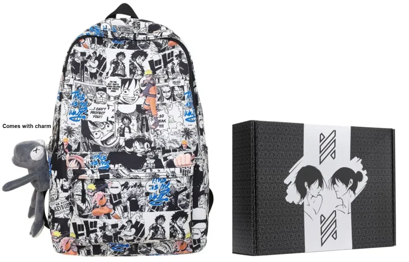 NOMK Nylon Backpack Regular Women's Black/Pink/Haze Blue-7