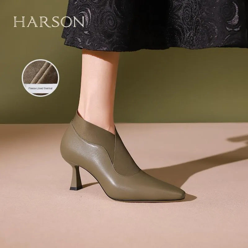 HARSON Ankle Boots Women's Khaki Green/Black-18