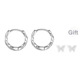 Mobius Loop Hoop Earrings Silver (Includes Stud Earrings)