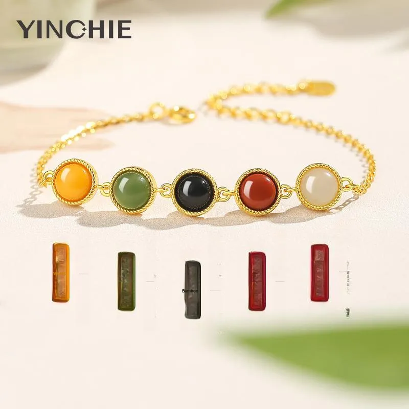 YINCHIE Hetian Jade Bracelets Jasper Women's-3