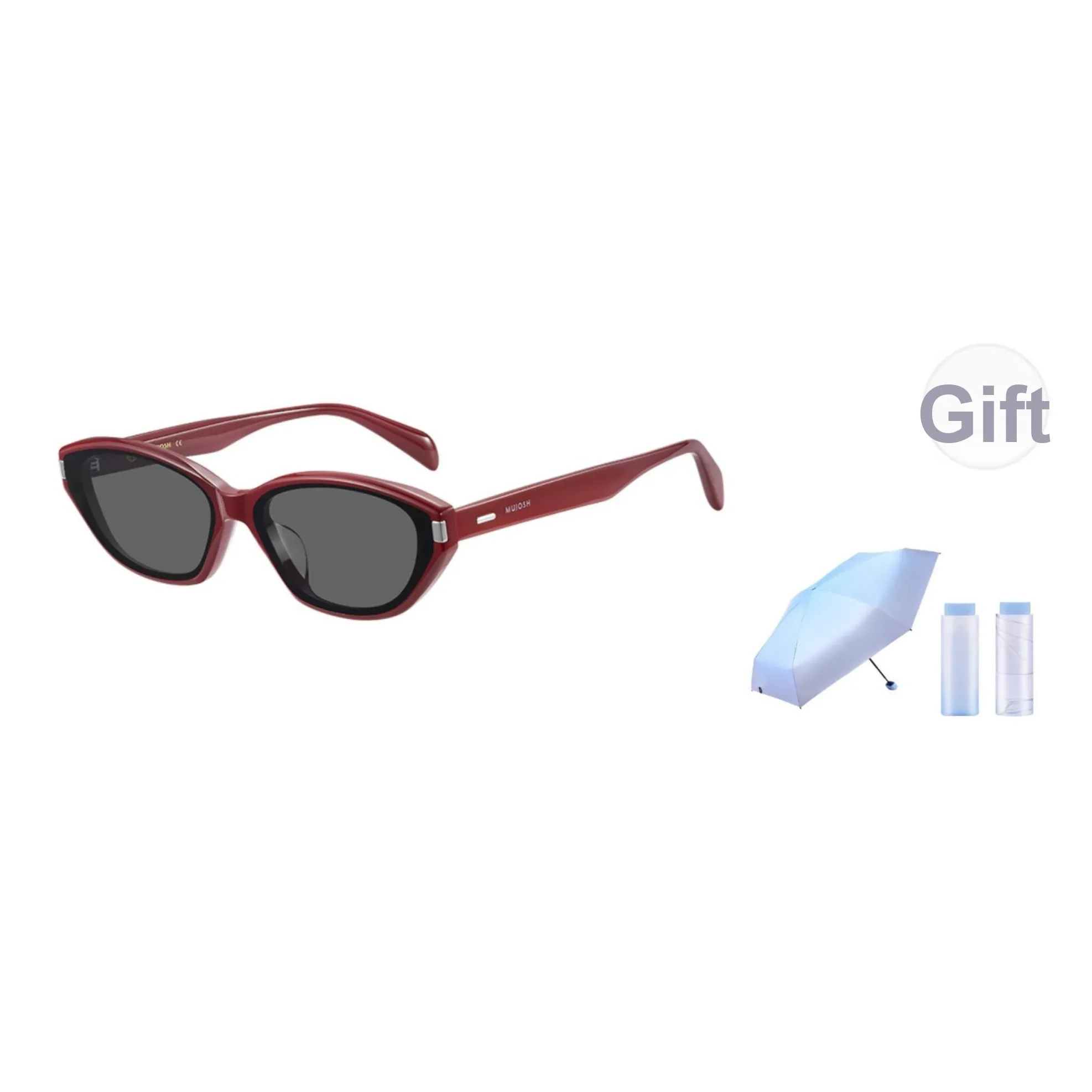 MUJOSH Кошачий глаз Весна Путешествие Защита от UV Солнцезащитные очки Унисекс Анкора Красный