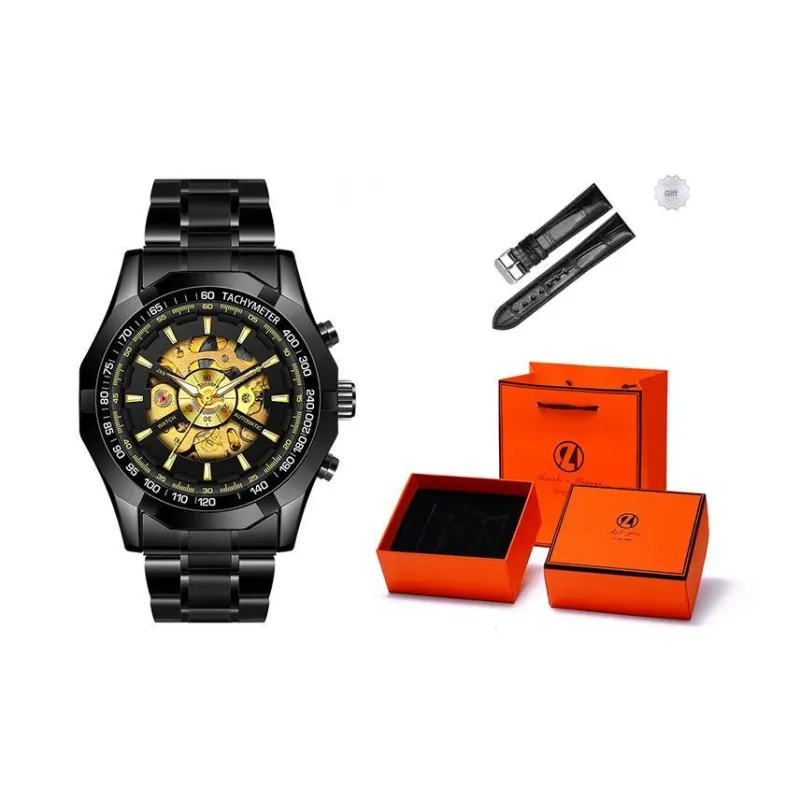 AIYISHI Automatic Mechanical Movement Watch Men's Watches Cut-Out Dial-6