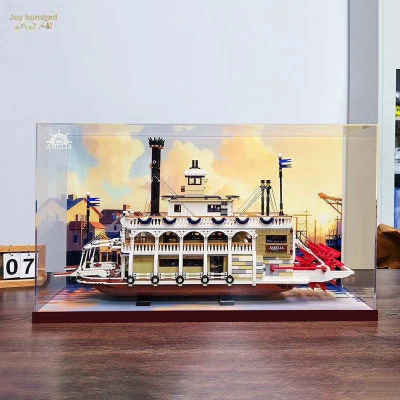 LIGHT YOUR BRICKS Compatibility IDEAS Collection 21356 Canal Steamboat Display Case Model Accessories-10