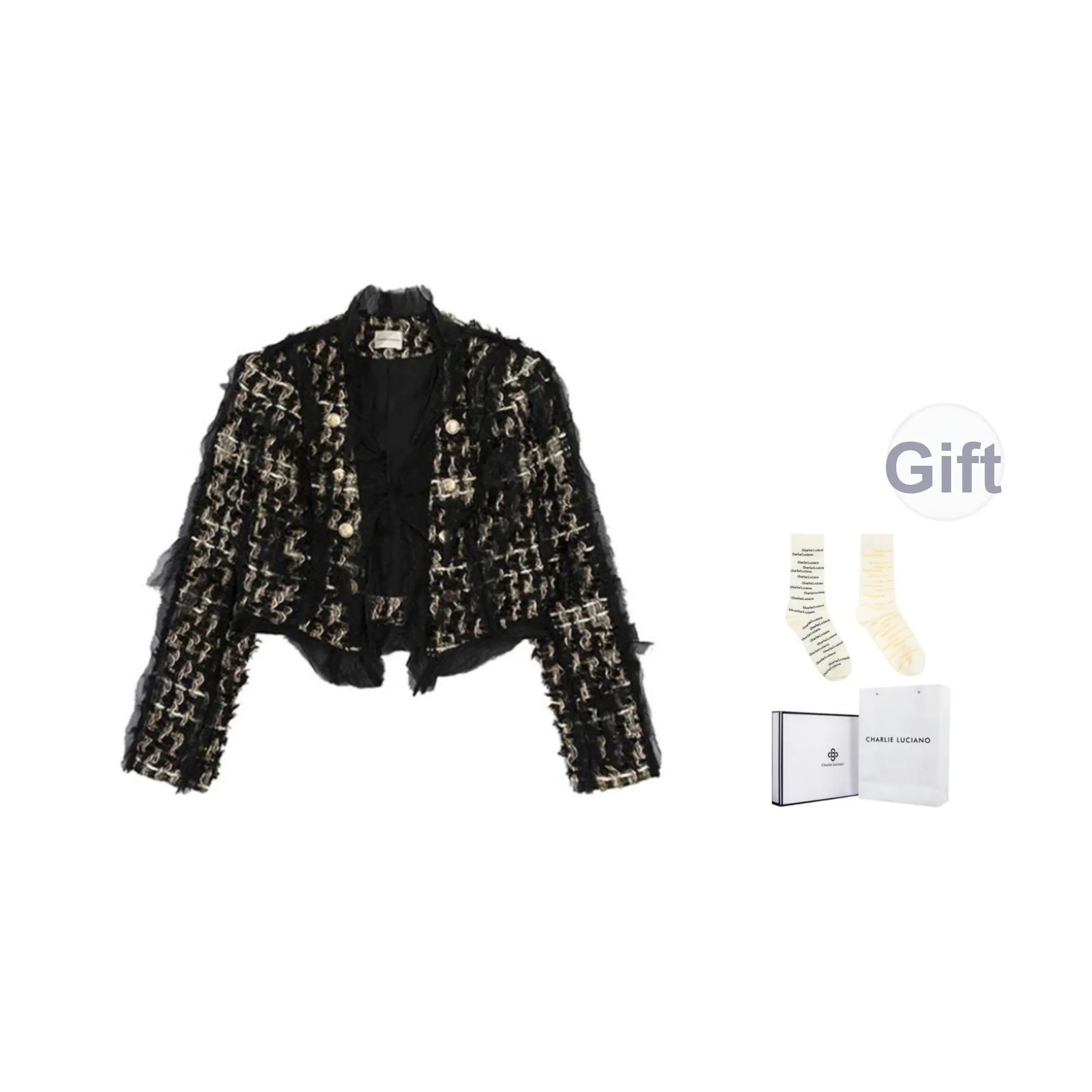 Charlie Luciano Пальто Женское Черное Золотое