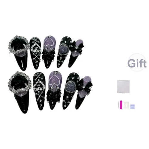 Future Maple Landmine Стиль Y2K Горячая девушка False Nail MID Длина Черный Smudge