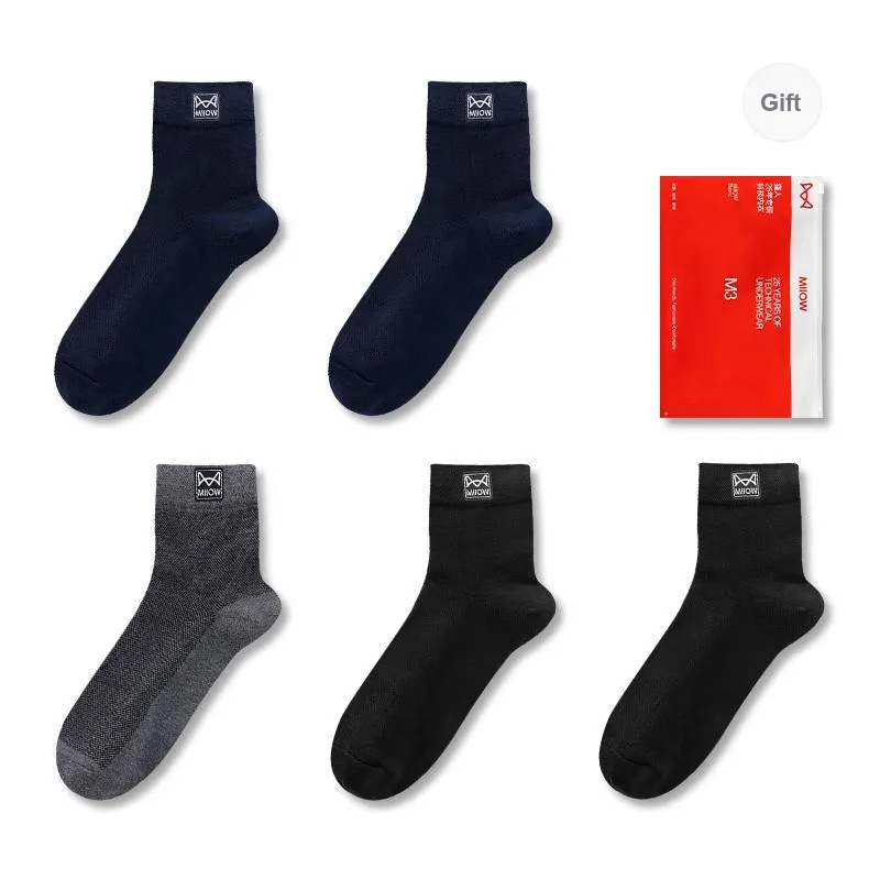 MIIOW Mid Calf Socks Men's Shopping Bag 5 Pack-7