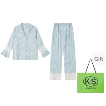 Kosrood Pajama Set Women's Shopping Bag Blue