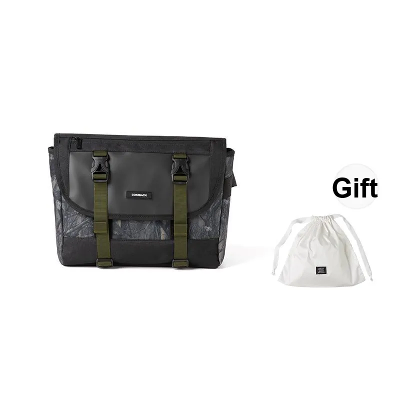 COMBACK Polyamide Messenger Bag, Crossbody Bag Medium Size Unisex Black-5