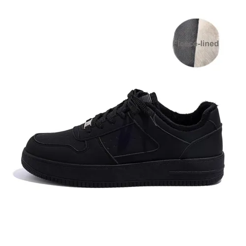 HUANQIU Height Increasing Low Top Skateboard Shoes Men's All Black