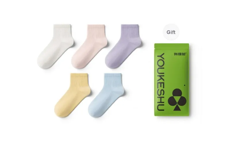 YOUKESHU Mid Calf Socks Women's Shopping Bag 5 Pack-12