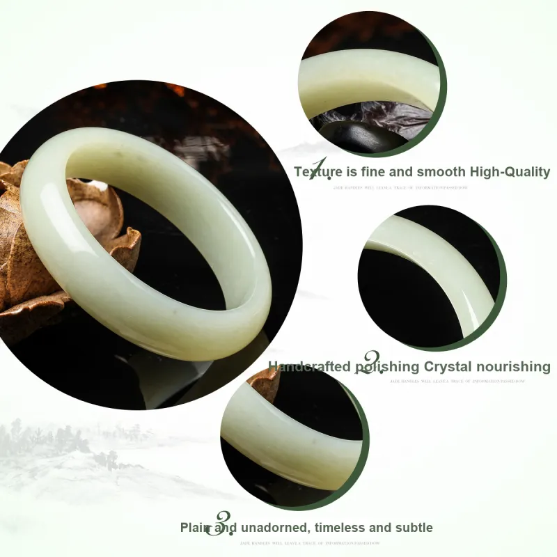 Oriental Jade Bangles Pale Greenish White Jade Women's-3