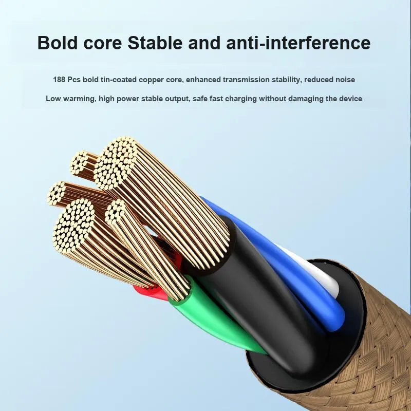 RIRO D60 1.2m Multifunction All in One Four in One Woven Cable Comfortable To The Touch Durable And Long Lasting-4