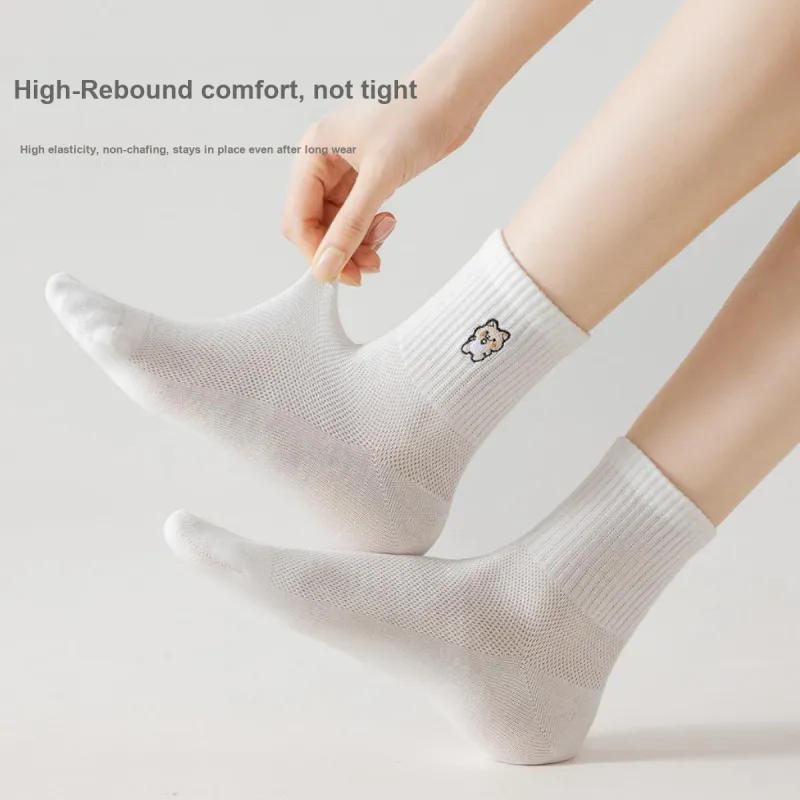 Ordifen Ankle Socks Women's 5 Pack White-4