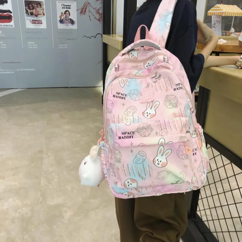 URBAN FOREST Nylon Backpack Regular Women's Pink, Violet, Yellow, Green, Sky Blue-1