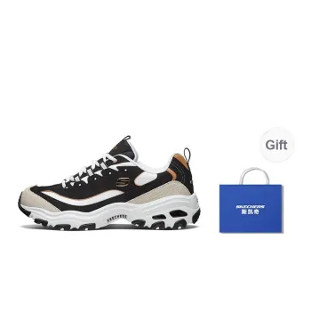 Skechers D'LITES 1.0 Anti Slip Wear Resistant Low Top Chunky Sneakers Men's Black Gold