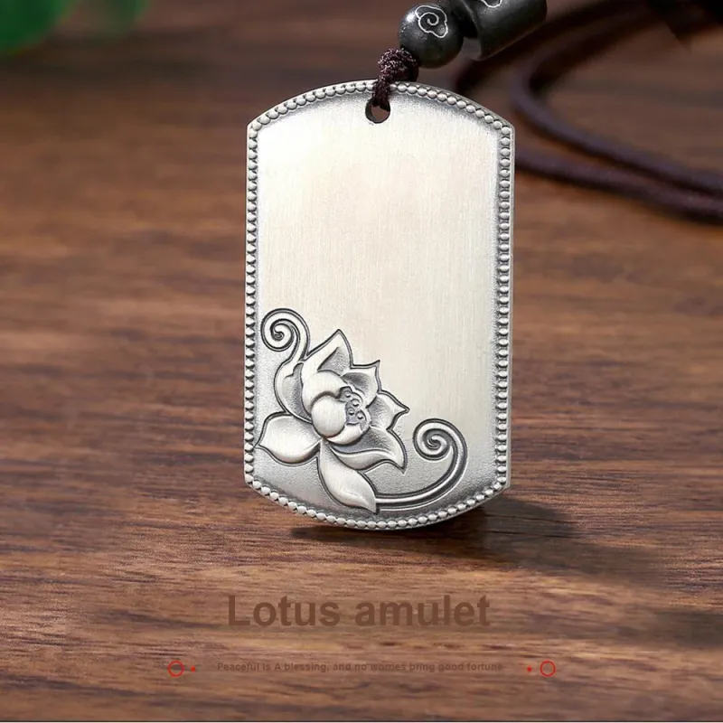 Inker Good Stone 999 Fine Silver Necklaces Men's-1