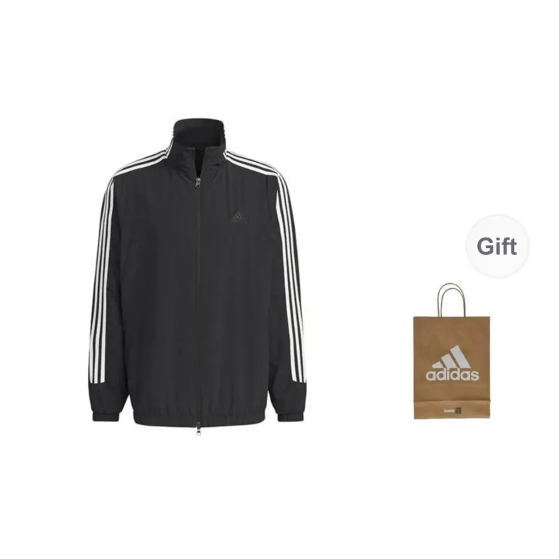 Adidas Jackets Unisex Black+Shopping Bag-0