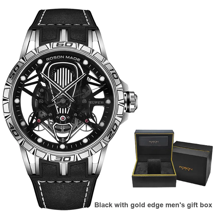 ROSDN Thunder Racing Collection Automatic Mechanical Movement Watch Men's Watches Black Dial G2713-1