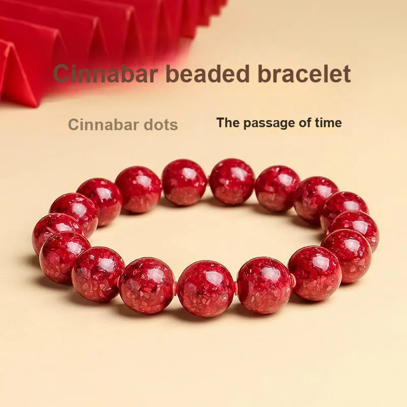 With The Heart Of The Jade Reconstructed Cinnabar Bracelets Unisex-10