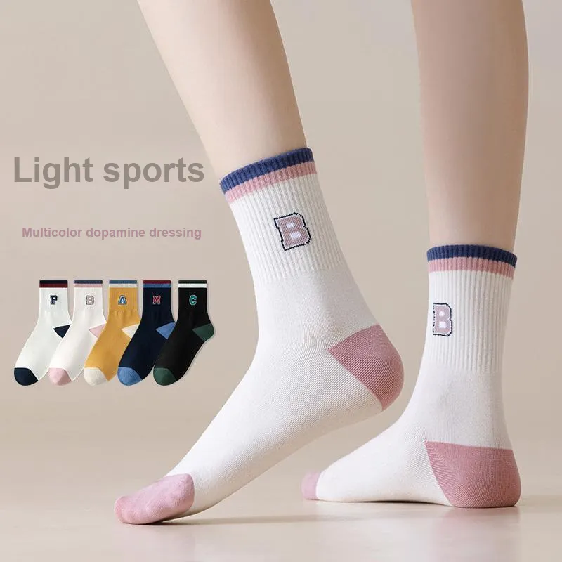 Lan Miao Mid Calf Socks Women's 5 Pack-8