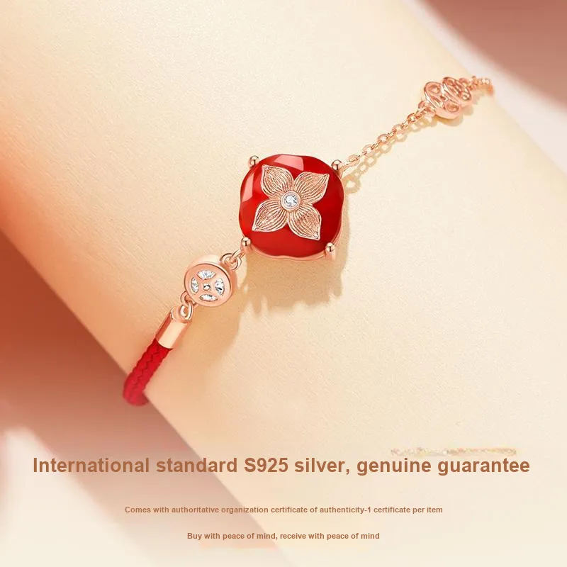Lao Feng Xiang Agate Bracelets Women's-2