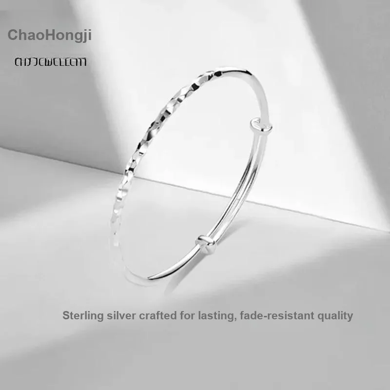 CHAOHONGJI 999 Fine Silver Bangles Women's-3
